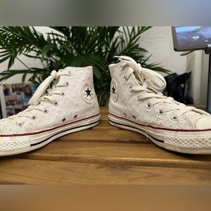 Converse All-star White Star hollow high-top canvas shoes